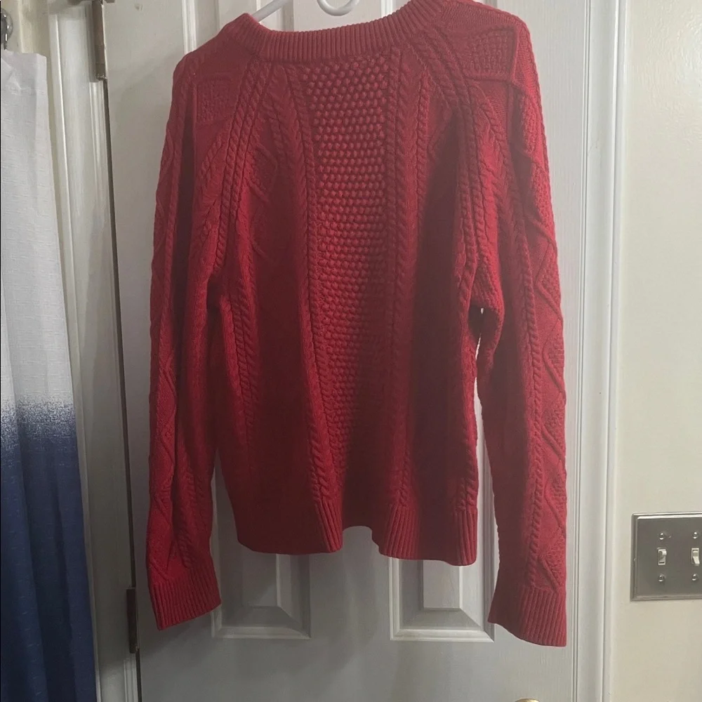 J Crew XL Red Cable Knit Women's Sweater NWT - Picture 6 of 6